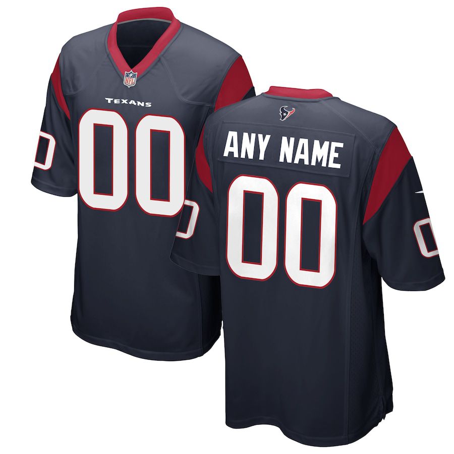 Men Houston Texans Nike Navy Custom Game NFL Jersey